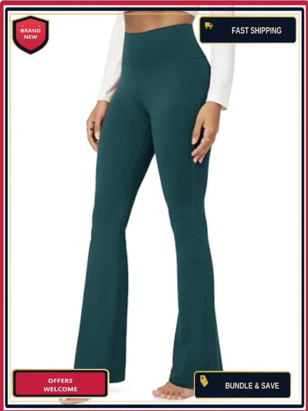 High Waist Flare Bootcut Yoga Pants Women Wide Leg Lounge Leggings 32